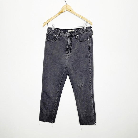 MADEWELL THE PERFECT VINTAGE JEANS womens GRAY straight leg stretch size 29 - Picture 2 of 8